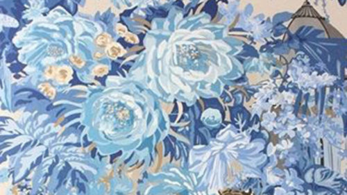 Mughal Garden Blue-Gilver W6958-04